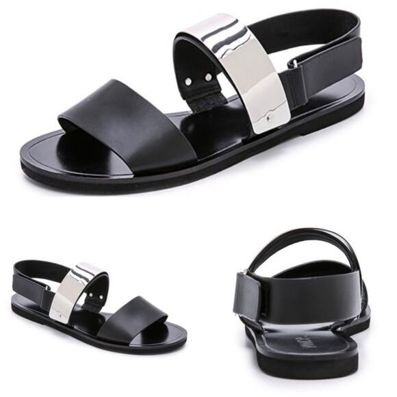 Vince Shoes - Vince Black and Silver Sandals